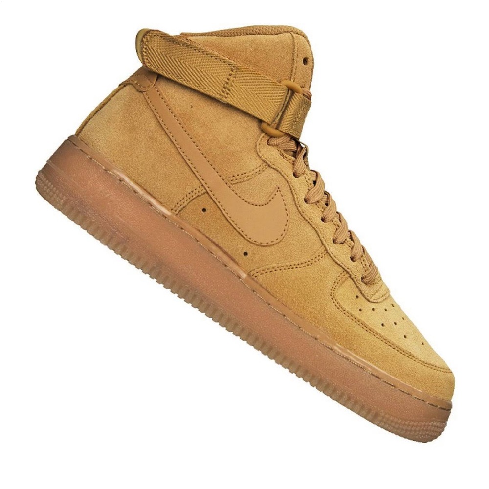 Nike Air Force 1 High Top Wheat Tan color size 7Y